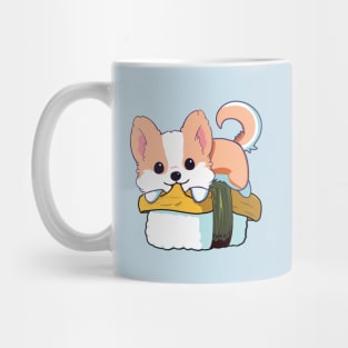 Corgi on a tamago sushi Mug